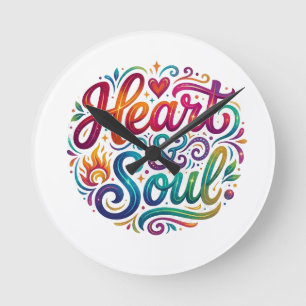 Reloj Redondo Mediano Camiseta Heart & Soul – Amor e Pasiones Inspirador