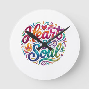 Reloj Redondo Mediano Camiseta Heart & Soul – Amor e Pasiones Inspirador