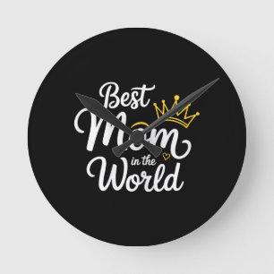 Reloj Redondo Mediano Camiseta Mejor Mamá Del Mundo Mujeres Mejor Mamá S