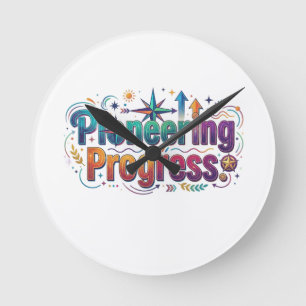 Reloj Redondo Mediano Camiseta Motivacional de Avanzada Progresista