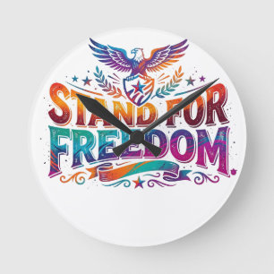 Reloj Redondo Mediano Camiseta Patriótica 'Defiende la Libertad'