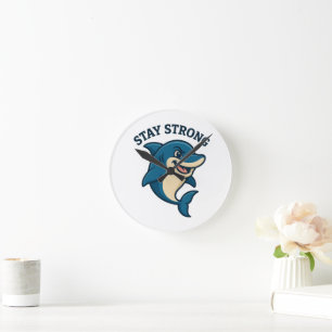 Reloj Redondo Mediano Camiseta Splash Stay Strong