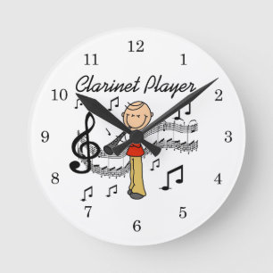 Reloj Redondo Mediano Camisetas de hombre con figura de palo que toca cl