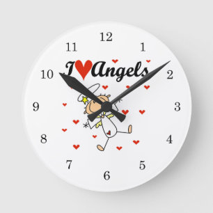Reloj Redondo Mediano Camisetas y regalos de ángeles que amo