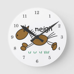 Reloj Redondo Mediano Camisetas y regalos de caballos con figuras de pal