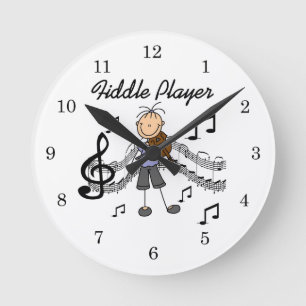 Reloj Redondo Mediano Camisetas y regalos de chica con figura de palito 