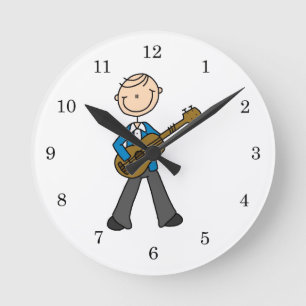 Reloj Redondo Mediano Camisetas y regalos de figura de hombre tocando la