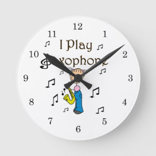 Reloj Redondo Mediano Camisetas y regalos de figura de palo que toco el 