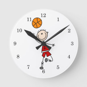 Reloj Redondo Mediano Camisetas y regalos de jugador de baloncesto chico