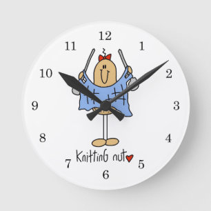 Reloj Redondo Mediano Camisetas y regalos de Knitting Nut