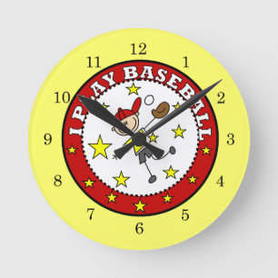 Reloj Redondo Mediano Camisetas y regalos de niño juego béisbol