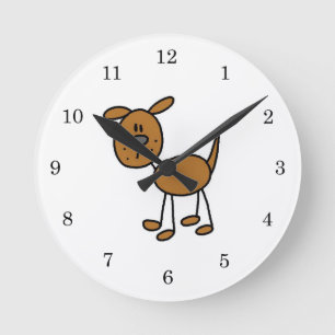 Reloj Redondo Mediano Camisetas y regalos de perro figura de palo