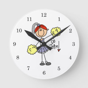 Reloj Redondo Mediano Camisetas y regalos de porrista con figura de pali