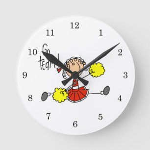 Reloj Redondo Mediano Camisetas y regalos de porrista con figura de palo