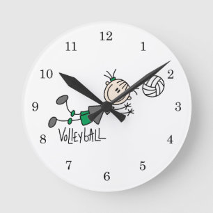 Reloj Redondo Mediano Camisetas y regalos de voleibol para chicas con fi