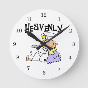 Reloj Redondo Mediano Camisetas y regalos del ángel celestial