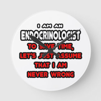 Reloj Redondo Mediano Camisetas y regalos divertidos endocrinólogos