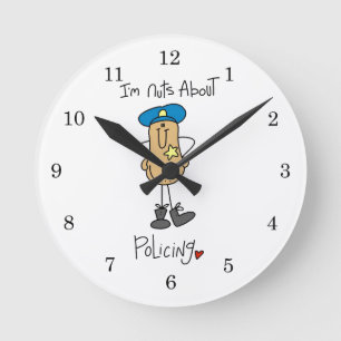 Reloj Redondo Mediano Camisetas y regalos locos por la policía