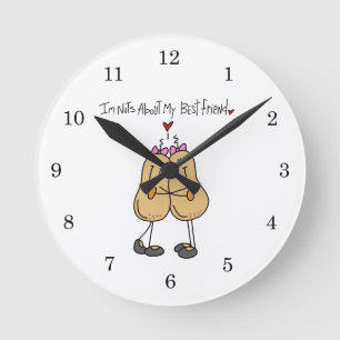 Reloj Redondo Mediano Camisetas y regalos Nuts About My Best Friend