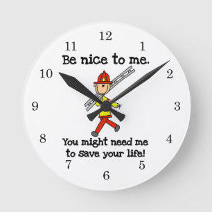 Reloj Redondo Mediano Camisetas y regalos para bomberos que salvan vidas