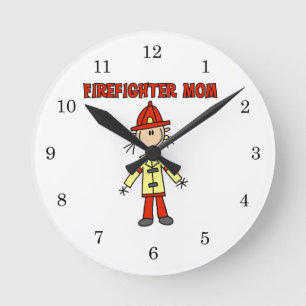 Reloj Redondo Mediano Camisetas y regalos para mamá bombera