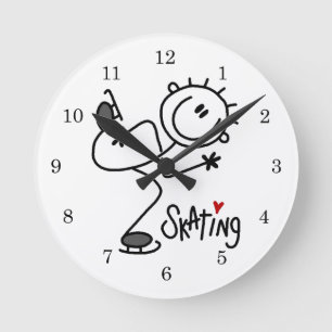 Reloj Redondo Mediano Camisetas y regalos sencillos de patinaje sobre hi