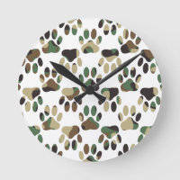 Camo Pattern Dog Paw Print