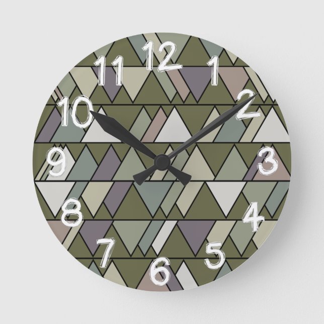 Reloj Redondo Mediano Camo Triangles (Anverso)