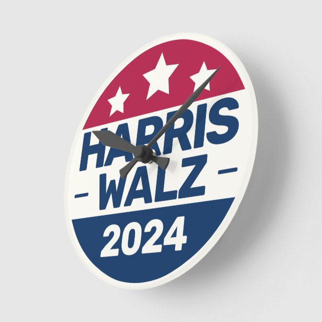 Reloj Redondo Mediano Campaña presidencial 2024 de Kamala Harris Tim Wal (Ángulo)