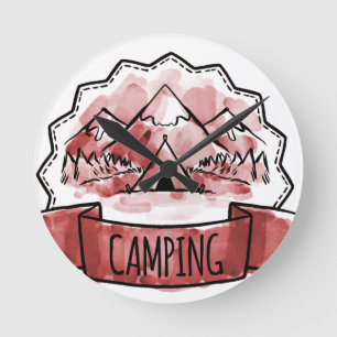 Reloj Redondo Mediano Camping Badge