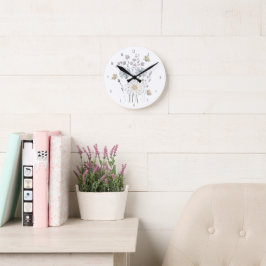 Reloj Redondo Mediano Campo vibrante de flores silvestres