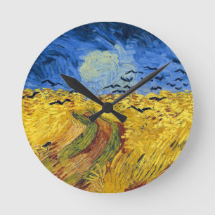 Reloj Redondo Mediano Campos de trigo de Van Gogh pintura impresionista