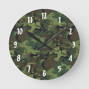 Reloj Redondo Mediano Camuflaje