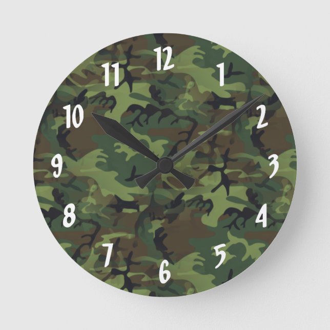 Reloj Redondo Mediano Camuflaje (Anverso)