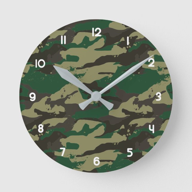 Reloj Redondo Mediano Camuflaje de los bosques (Anverso)