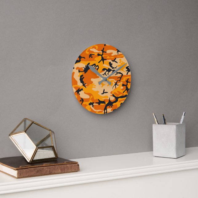 Reloj Redondo Mediano Camuflaje naranja, Ejército (Oficina)