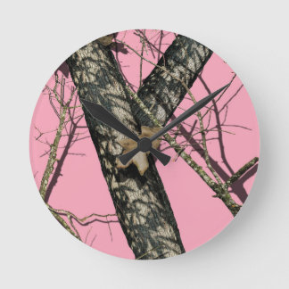 Reloj Redondo Mediano Camuflaje rosado