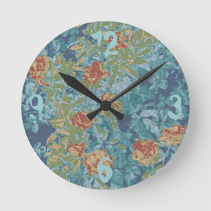 Reloj Redondo Mediano Camuflaje y flores