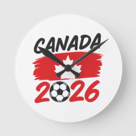 Reloj Redondo Mediano Canada 2026 Soccer Fan Design with Maple Leaf
