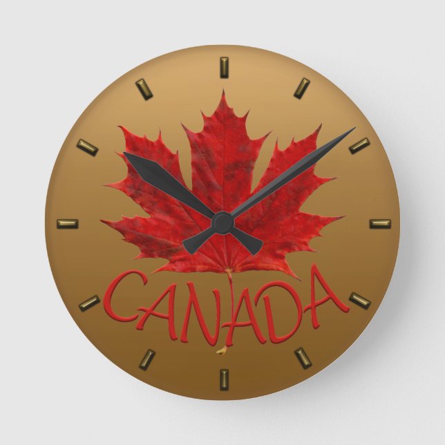 Reloj Redondo Mediano Canadá Clock Canada Souvenir Wall Clocks Personali (Anverso)