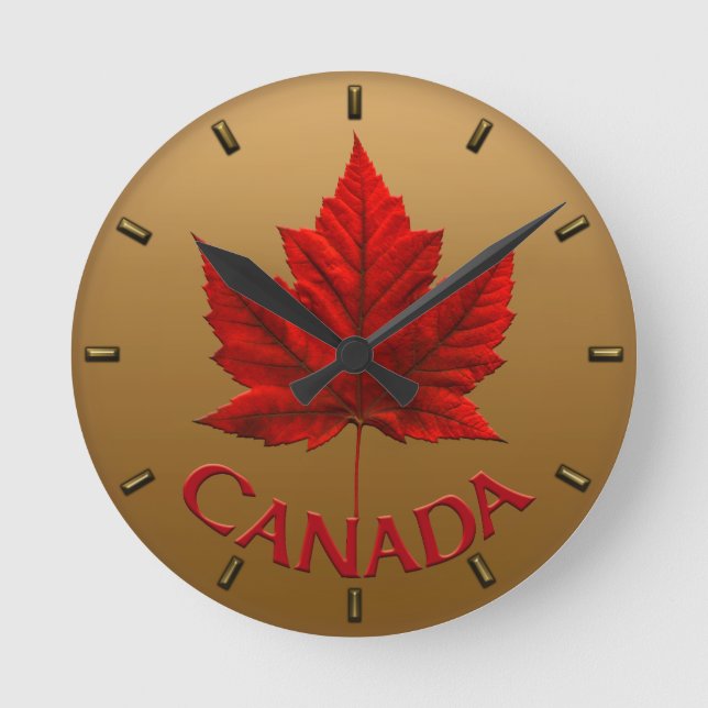 Reloj Redondo Mediano Canadá Clock Canada Souvenir Wall Clocks Personali (Anverso)