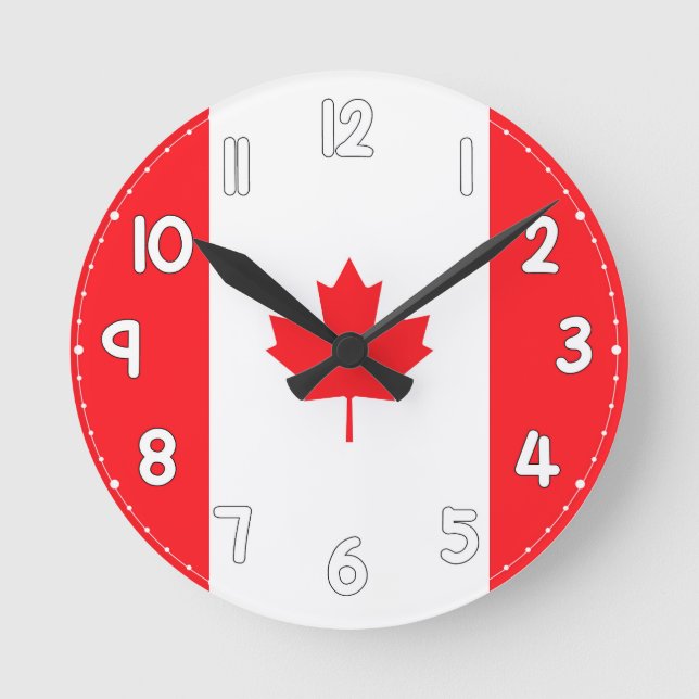 Reloj Redondo Mediano Canadian Flag Wall Clock - Flag of Canada (Anverso)