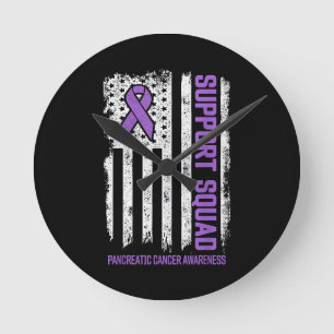 Reloj Redondo Mediano Cáncer Pancreático Apoyo Escuadrón Cáncer Pancreát