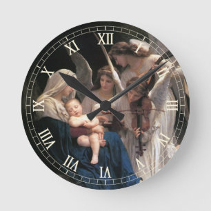 Reloj Redondo Mediano Canción de los Ángeles (1881) por Bouguereau