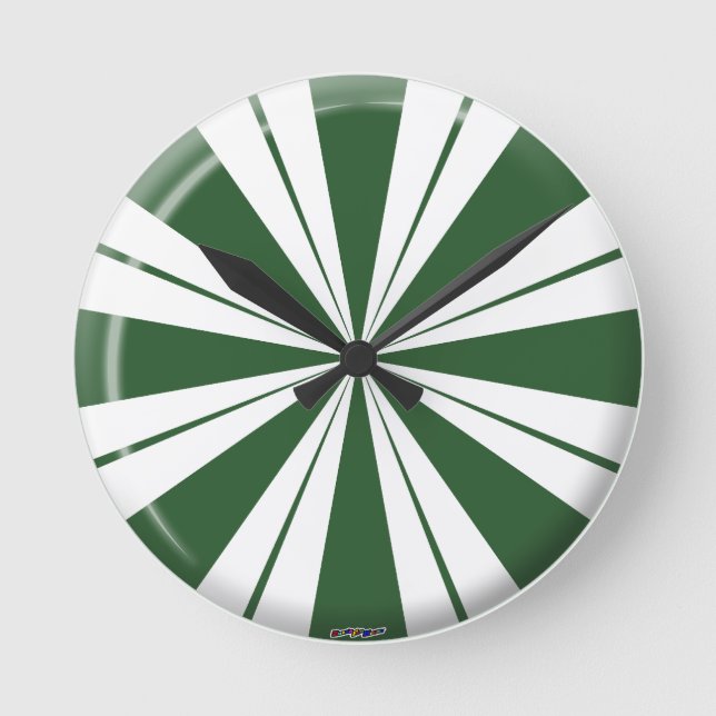 Reloj Redondo Mediano Candía de rayas de menta (Anverso)