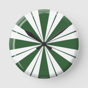 Reloj Redondo Mediano Candía de rayas de menta