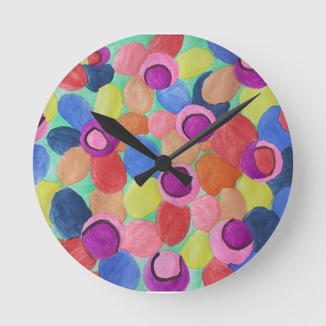 Reloj Redondo Mediano Candy Colored Flowers Clock (Anverso)
