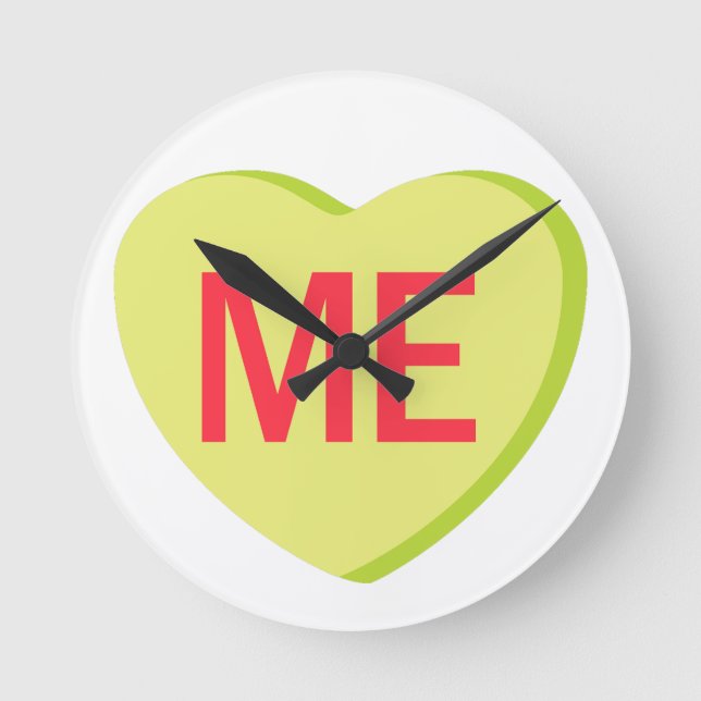 Reloj Redondo Mediano Candy Heart - YO (Anverso)