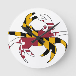 Reloj Redondo Mediano Cangrejo de la bandera de Maryland