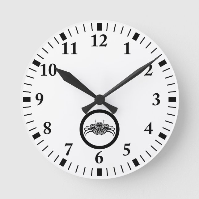 Reloj Redondo Mediano Cangrejo de mar de frente en círculo (Anverso)